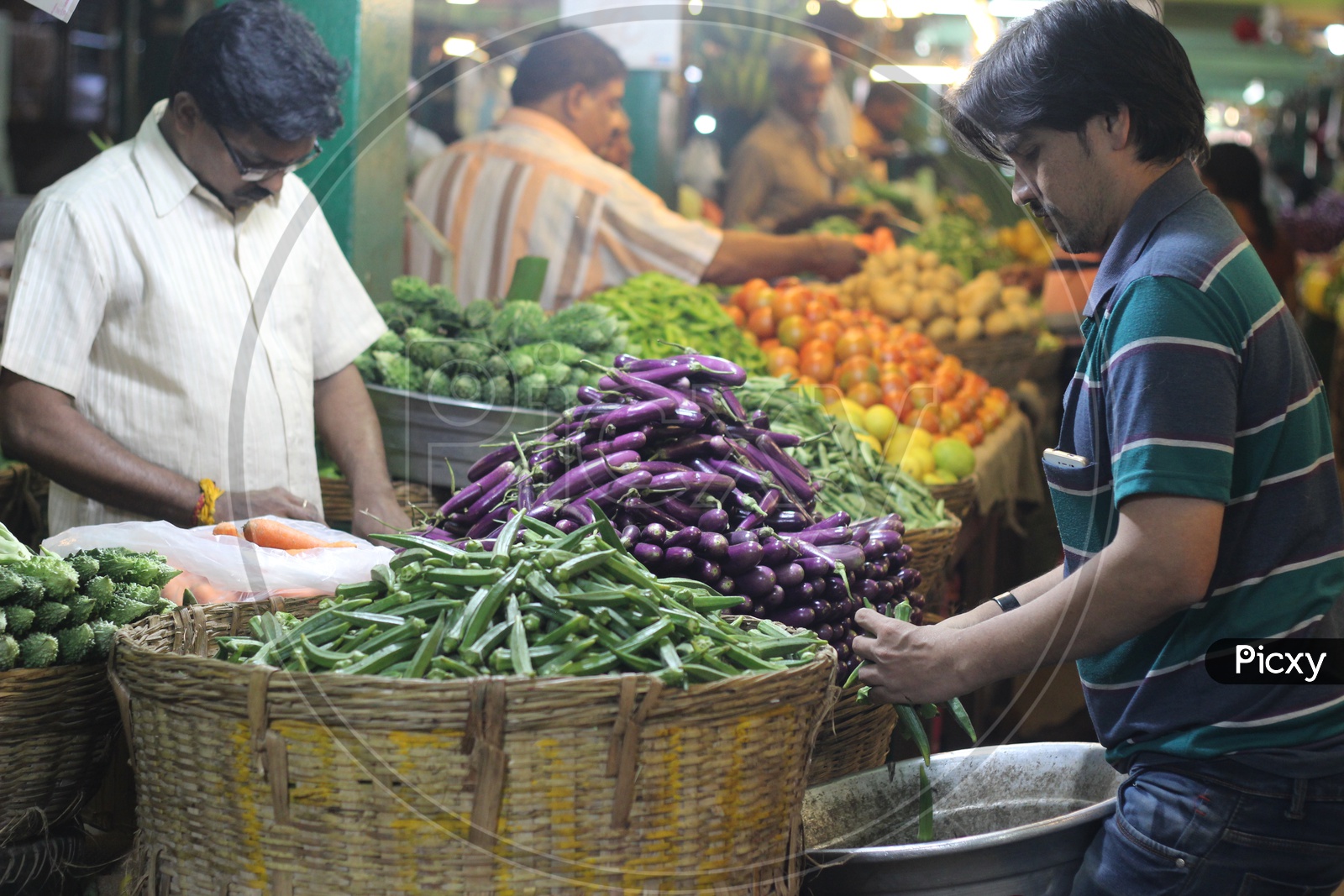 Vegetable Market Scene