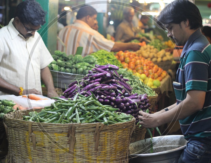Vegetable Market Scene