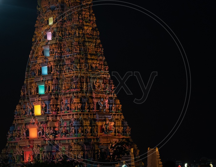 Kanaka Durga Temple Gopuram in Lights