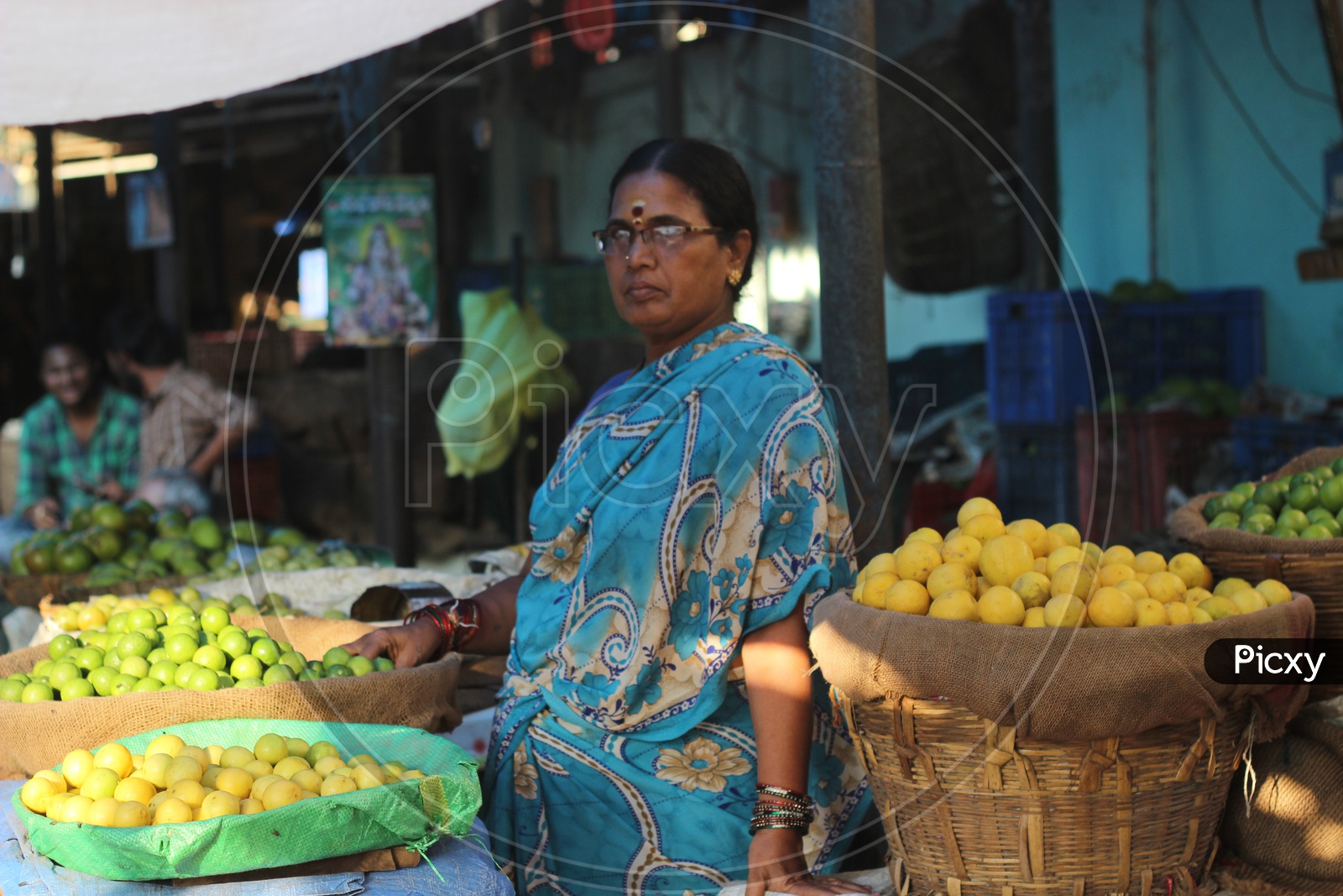 Woman Vegetable Seller at Vegetables Market