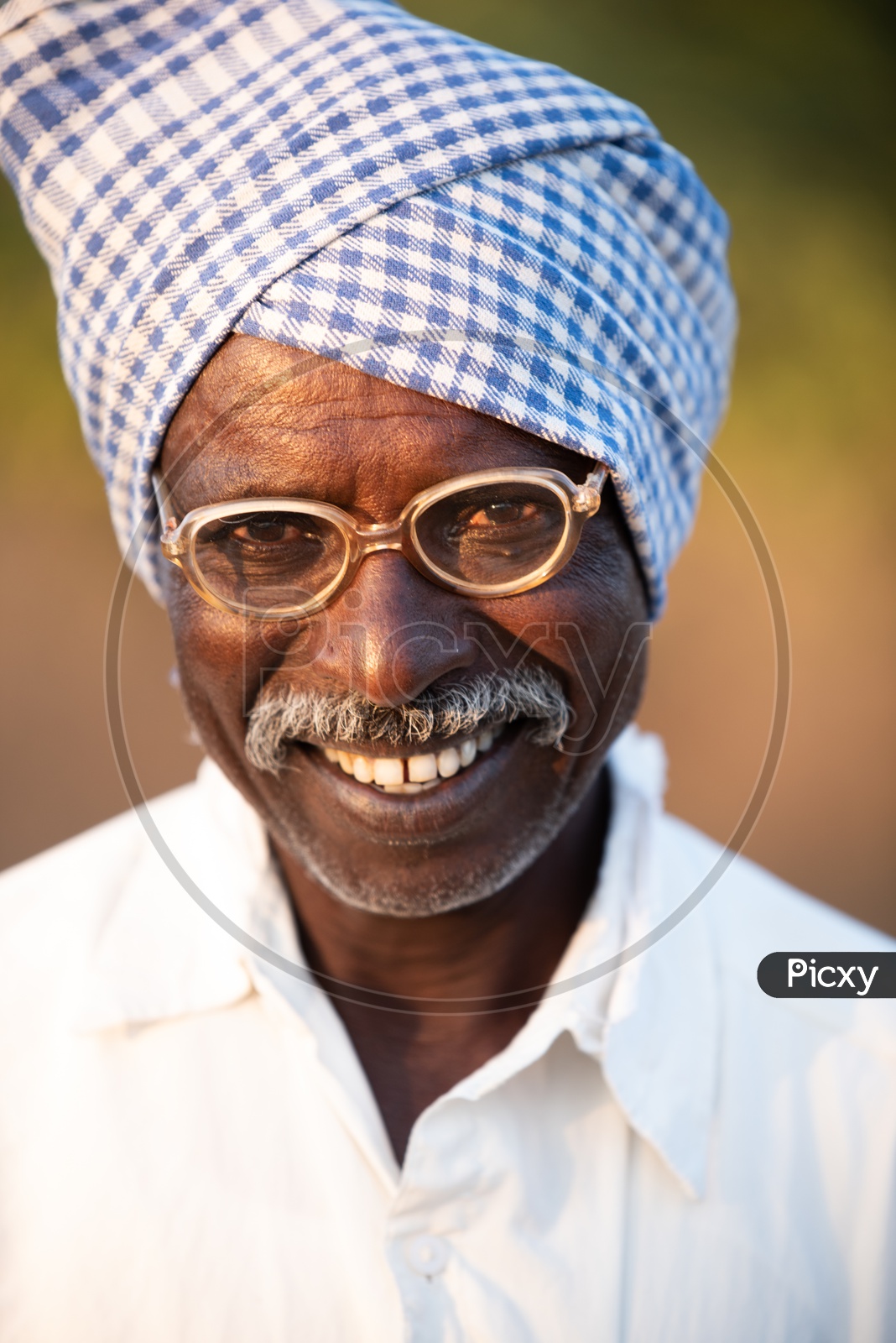 A Portrait Of a Indian Old man In Villages Of Telangana