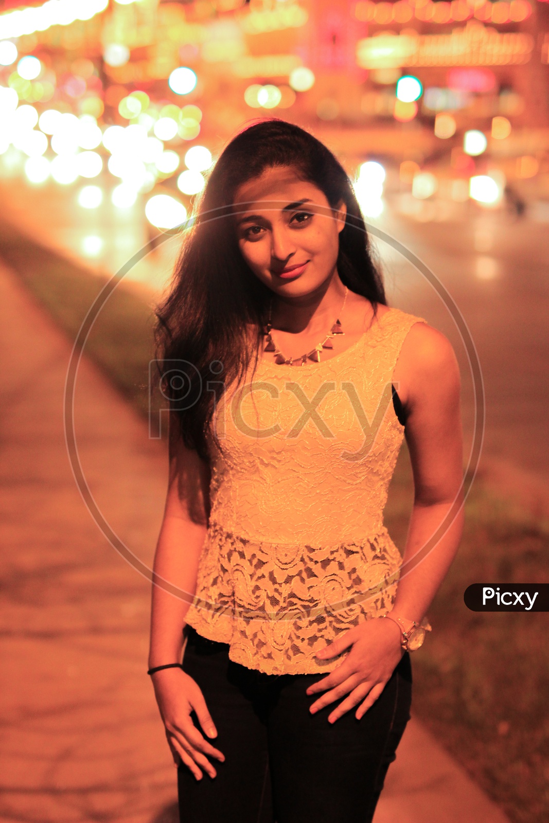 Night time shoot of a model