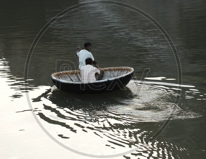 Indian Coracle Boats  on water