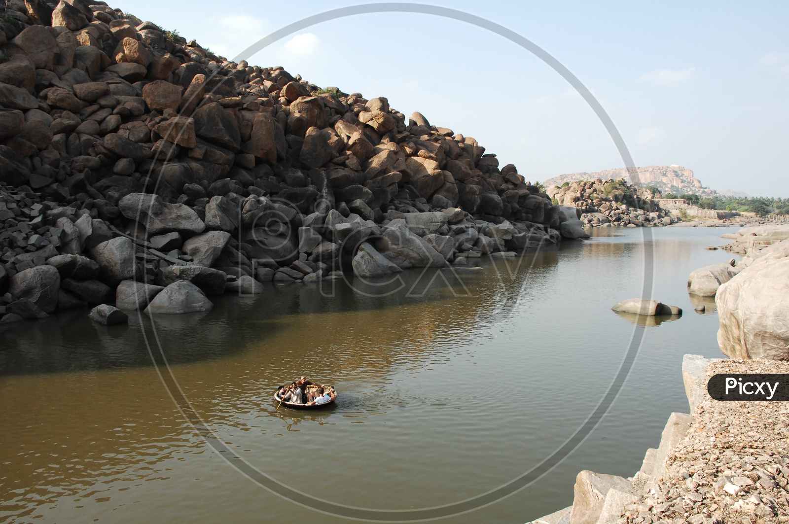 Indian Coracle Boats On Water