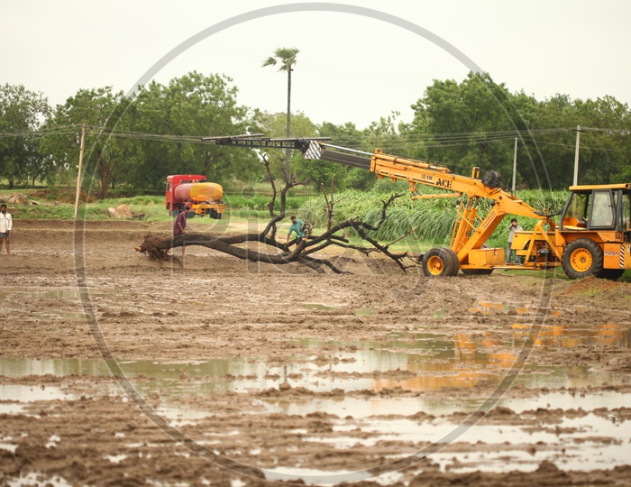 Indian man Working in   an Agricultural Fields For A Movie Scenes