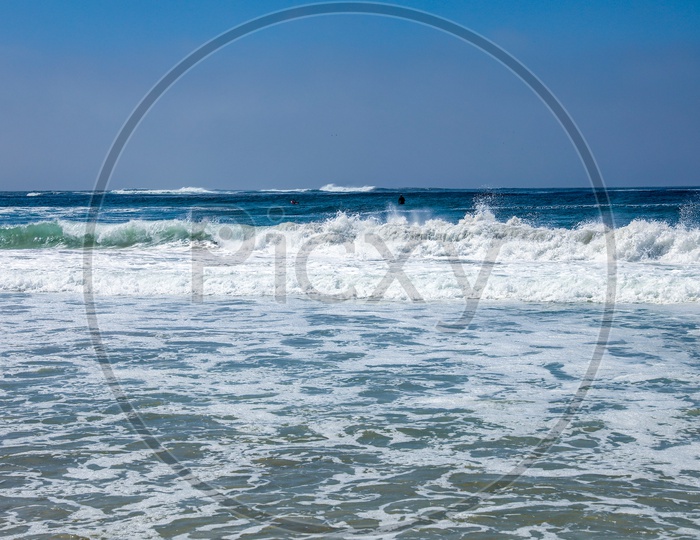 A Beautiful Composition Shot Of Beach with Waves