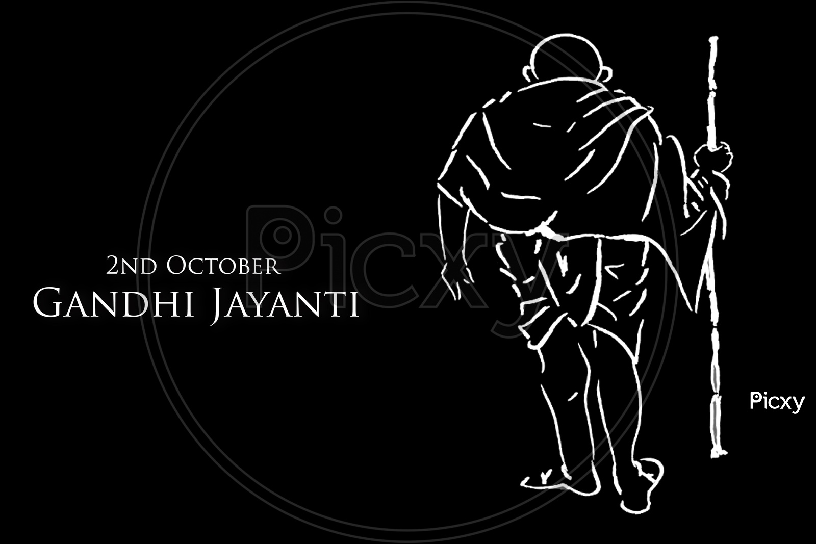 Abstract Illustrative Poster for Gandhi Jayanti on 2nd October on the eve of father of the nation Mohandas Karamchand Gandhi Birthday in India