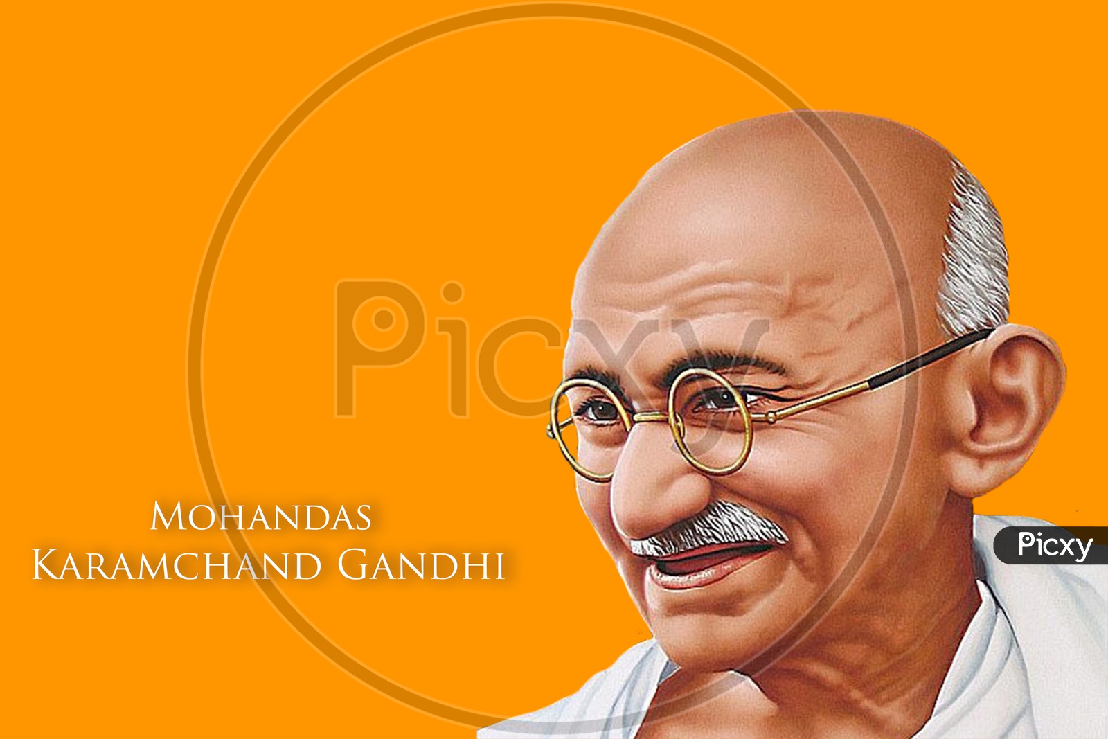 Stock vector illustration of Mohandas Karamchand Gandhi or mahatma gandhi, great Indian freedom fighter who promoted non violence