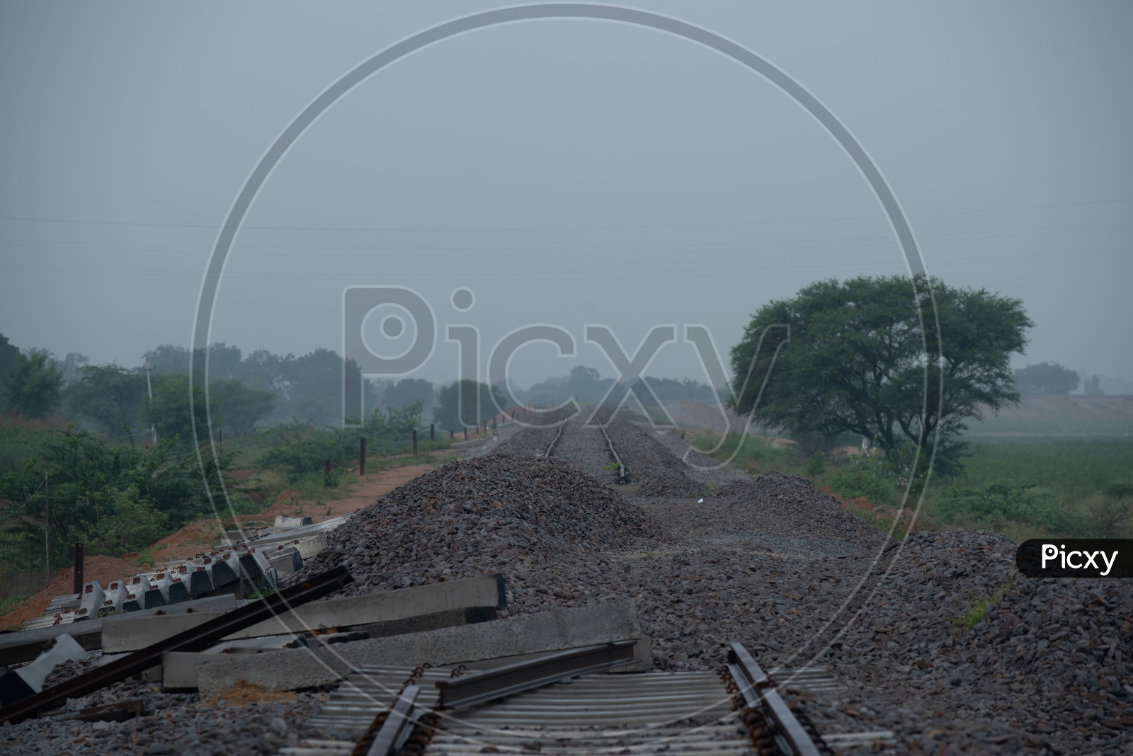 Newly  Laid Railway Track at Gajwel Town Outskirts