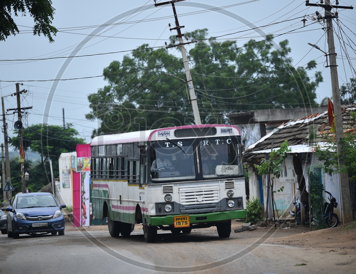 A TSRTC Bus of Siddipet Depot