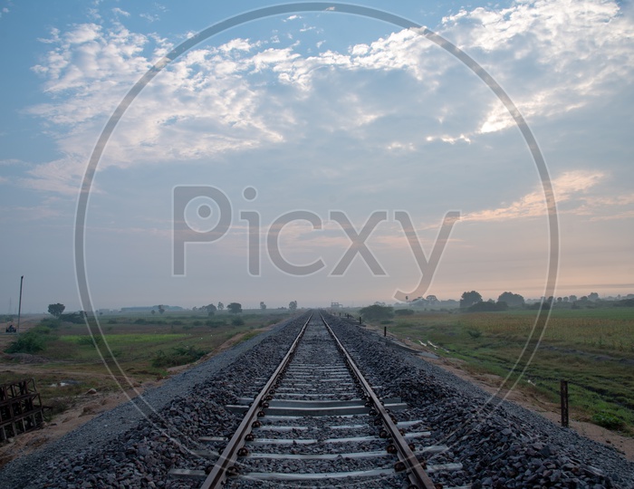 Newly  Laid Railway Track at Gajwel Town Outskirts