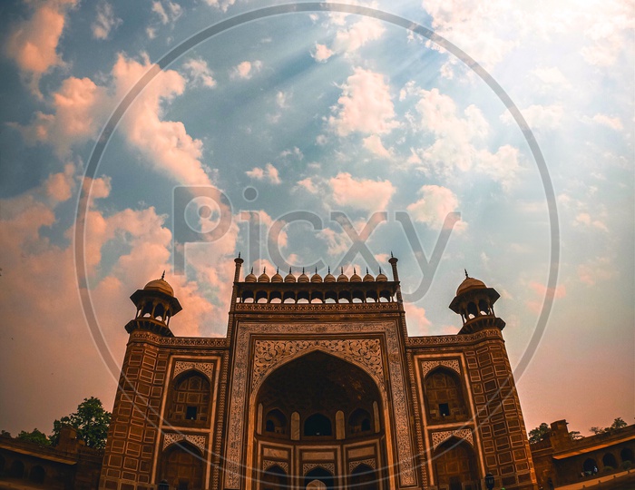 View of Darwaza-i-rauza (Main Gate) of Taj Mahal