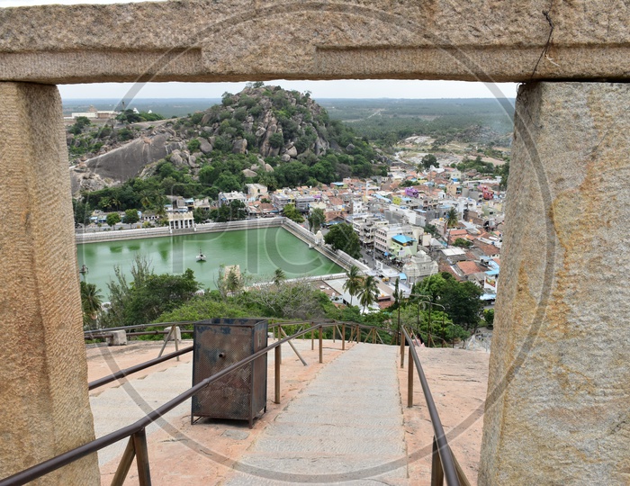 Landscape at historic place called Shravanabelagola, Karnataka, India