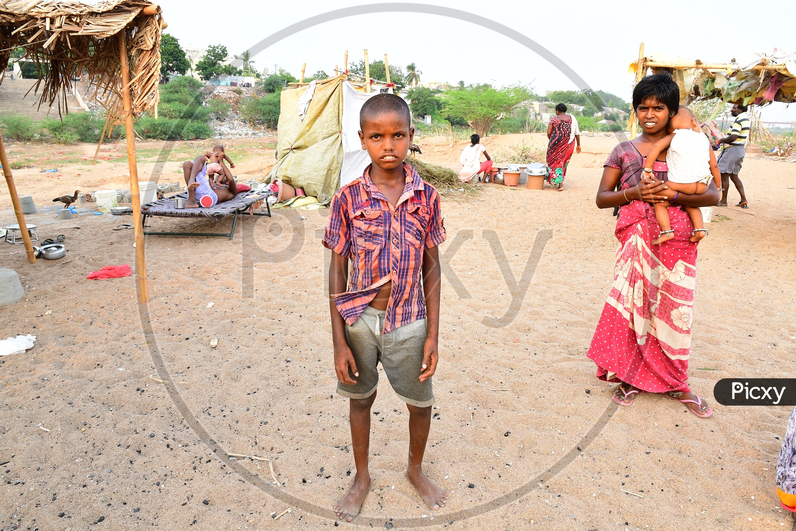 Children At Their Huts Belong To Migratory Family