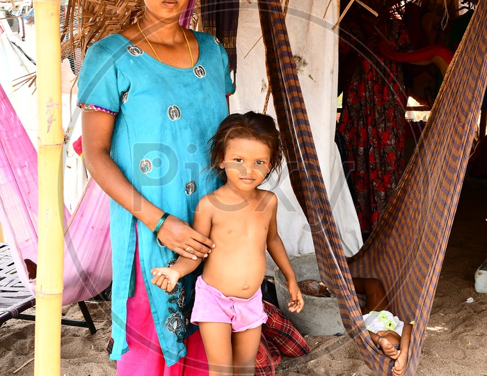 Indian Mother with her kid