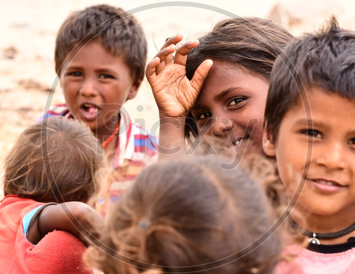 Portrait of Indian rural kids
