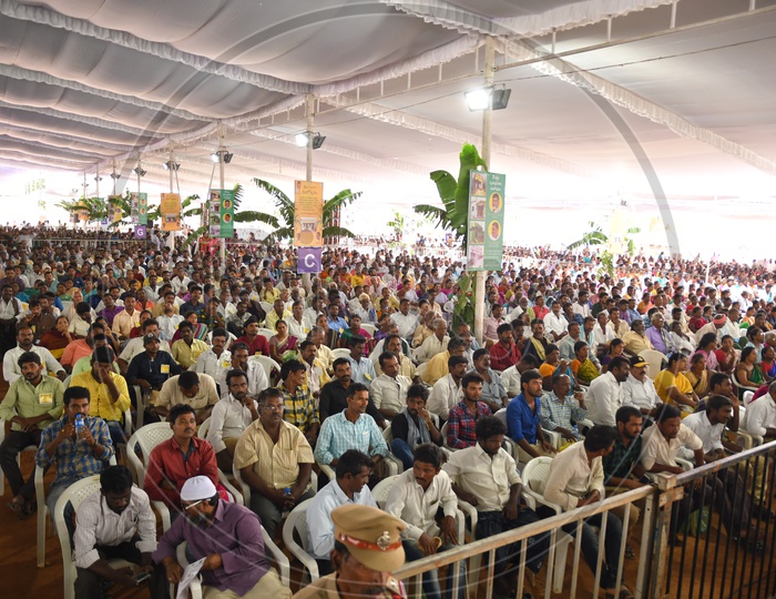 Andhra Pradesh People Attending  a Public Meeting  By Government In Vijayawada