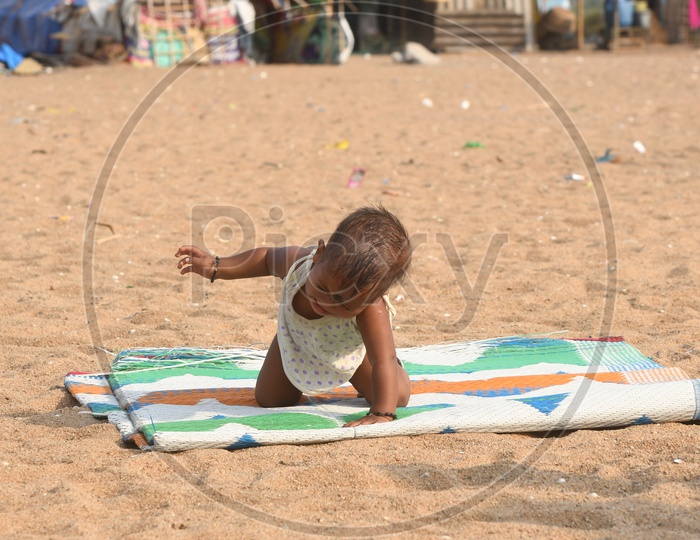 Indian Rural kid on the mat