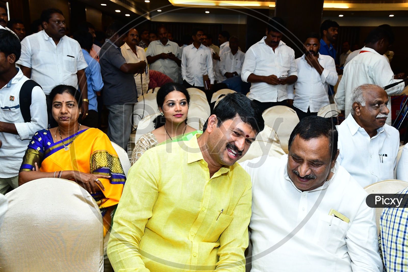 AP State TDP MLA's And Ministers At an Party Meeting In Vijayawada. Bhavani MLA. 