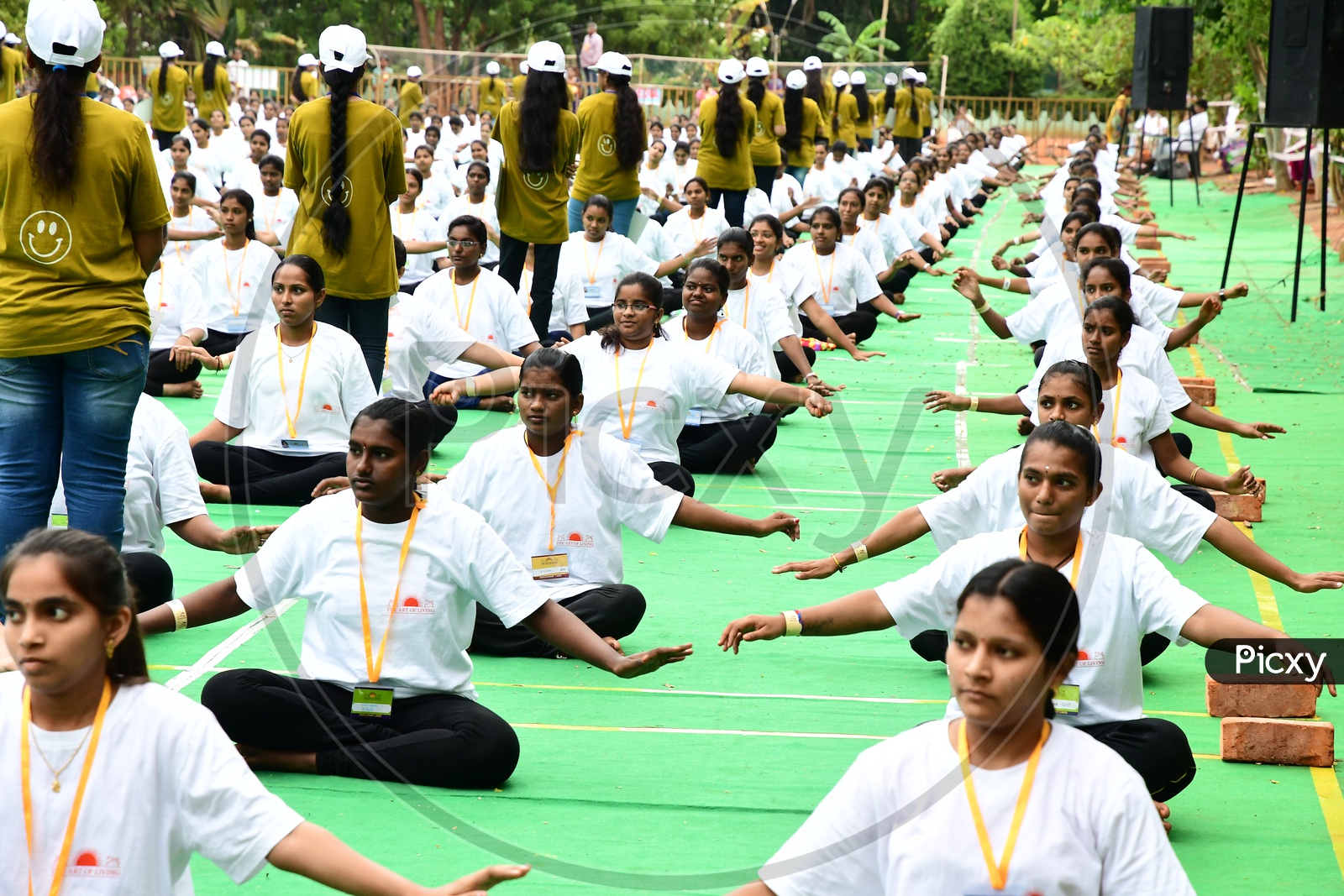 Group of Women during Yoga Classes in Art of Living Happiness Center, Vijayawada