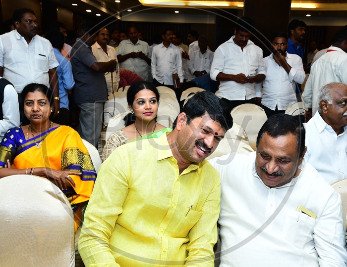 AP State TDP MLA's And Ministers At an Party Meeting In Vijayawada. Bhavani MLA. 