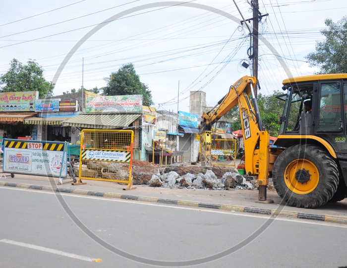 Renovation Of Drainage Or Sewage Channels  With JCB  Working  in Vijayawada City