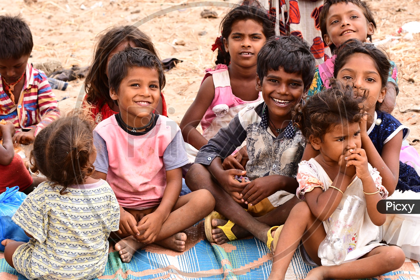 Indian Rural kids smiling