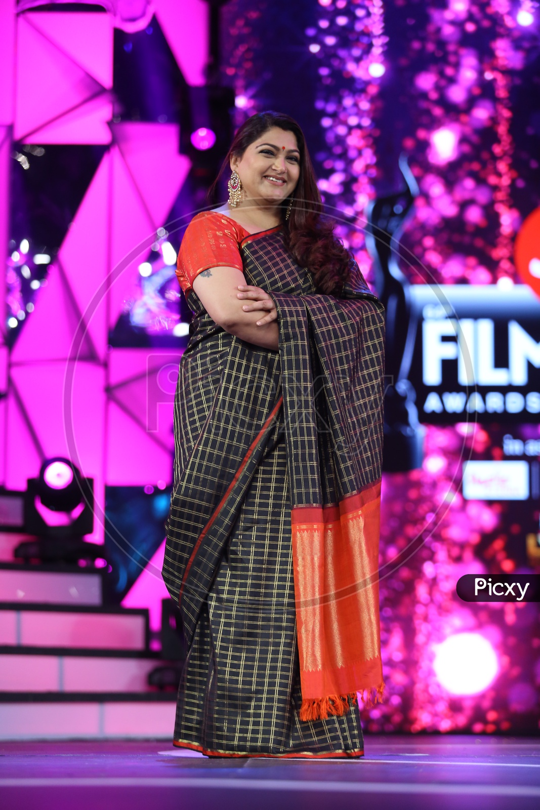 Image of Film Actress Kushboo at Filmfare Awards, 17th June  2017-BT776916-Picxy