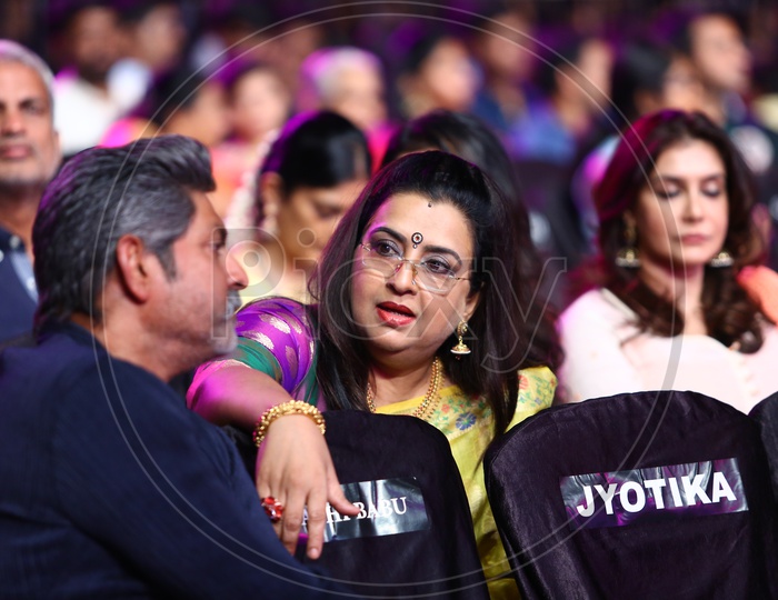 A Lady having a conversation with Tollywood Actor Jagapathi Babu
