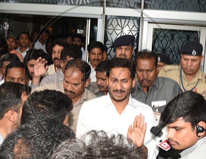 AP CM YS Jagan Mohan Reddy coming out of the Office