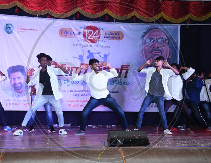 Indian Boys Performing Pop Dance during Yantharang in Vijayawada