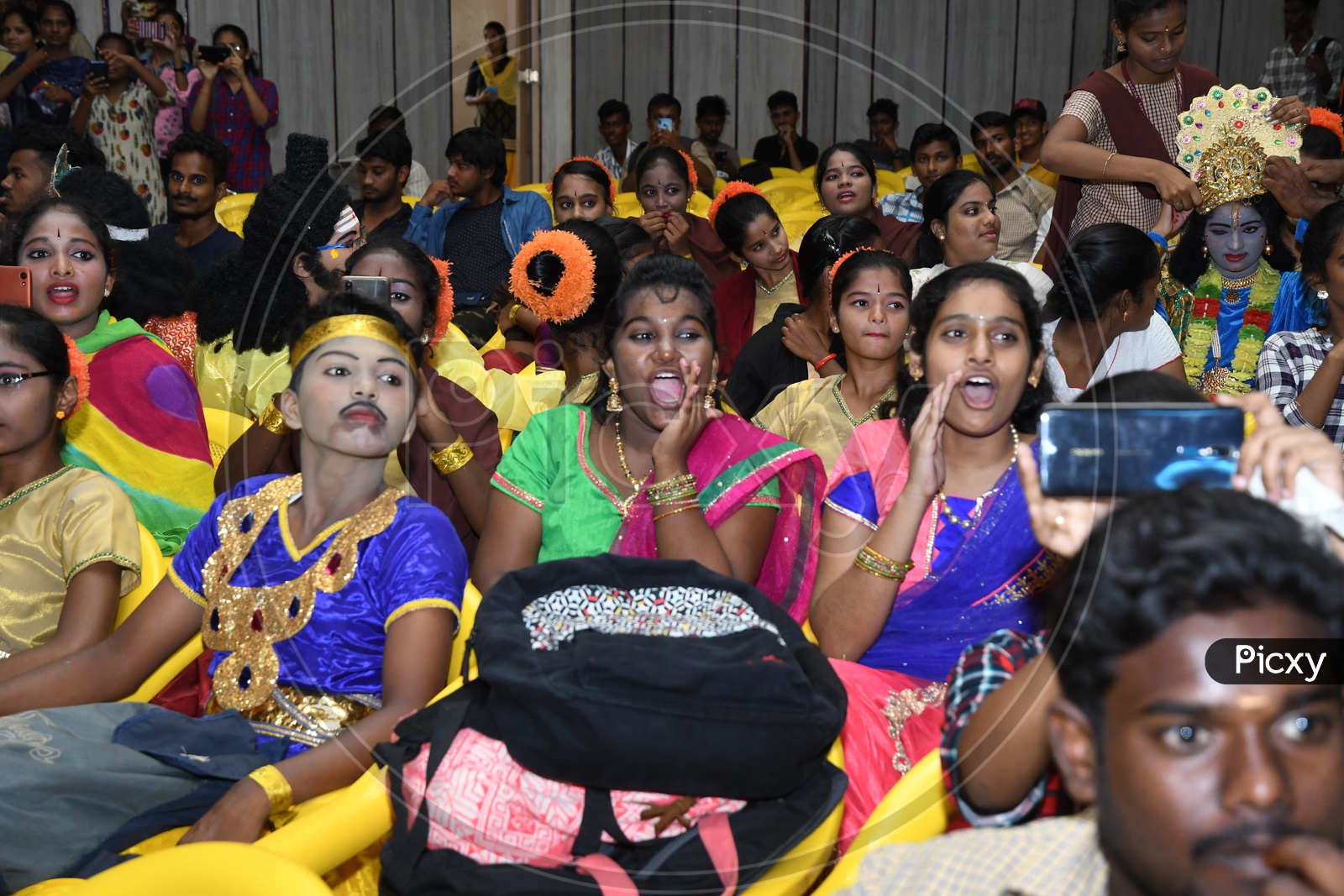 Girls shouting during Gurram Joshua 124th Birth Anniversary Celebrations