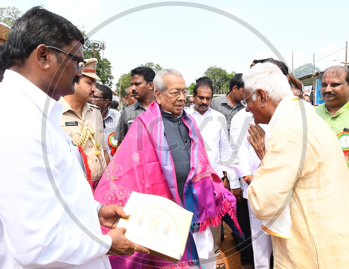 Governor Biswabhusan Harichandan being heartily welcomed