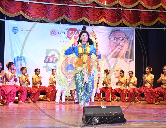 Artists performing during Yantharang in Vijayawada 2019
