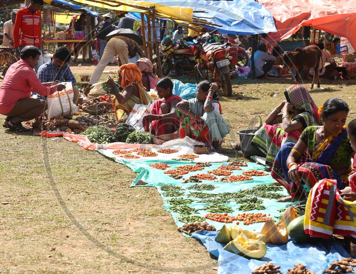 Bonda Tribes Selling Vegetables At Local Markets In tribal Villages