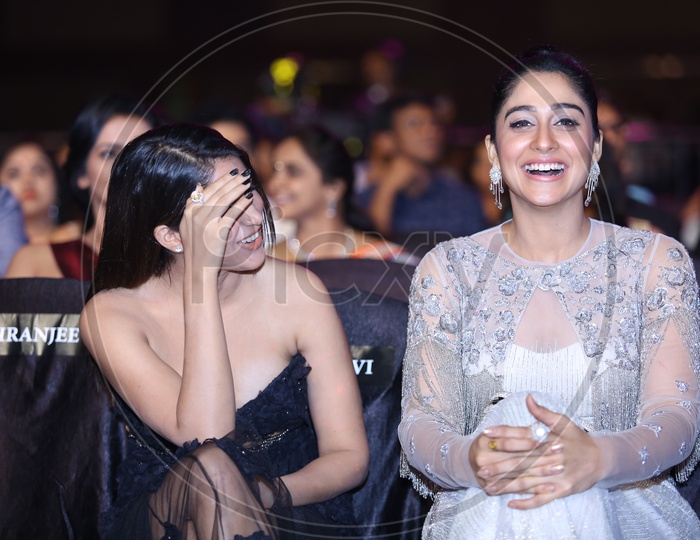 Actress Regina Casandra and Lavanya Tripati  At Film Fare Awards Event
