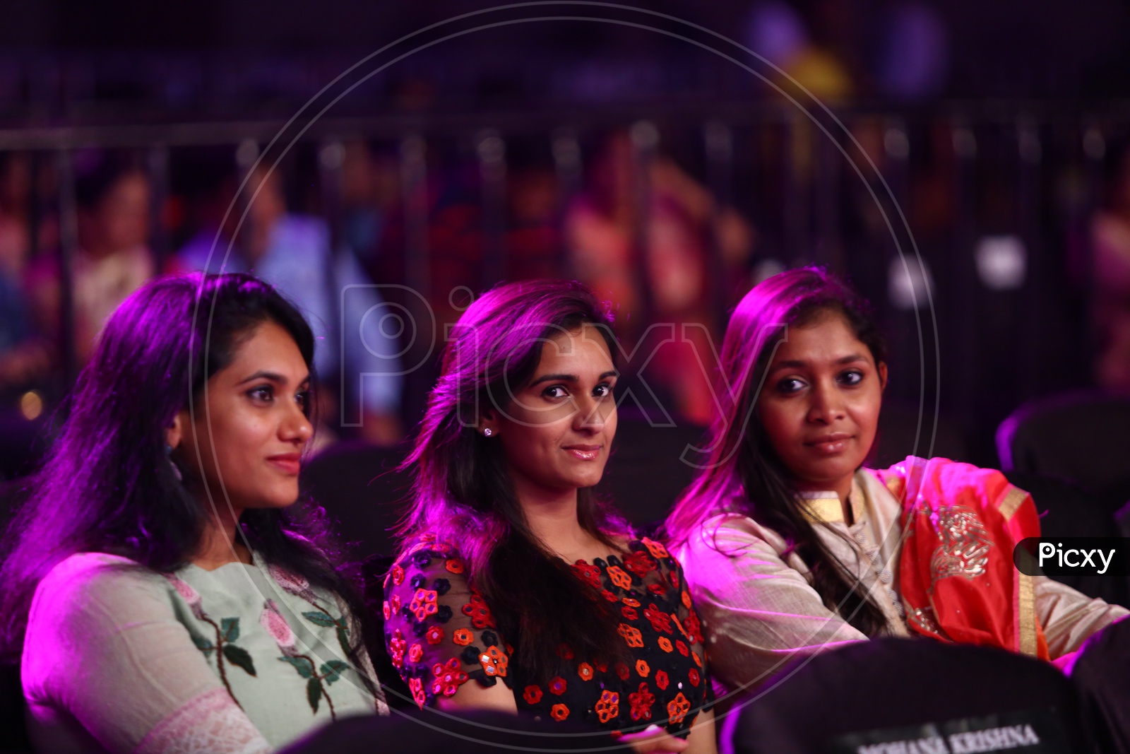 Young Indian Girls Sitting At  Film Fare Awards Event