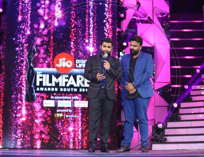 Actor Sachin announcing the Filmfare Award