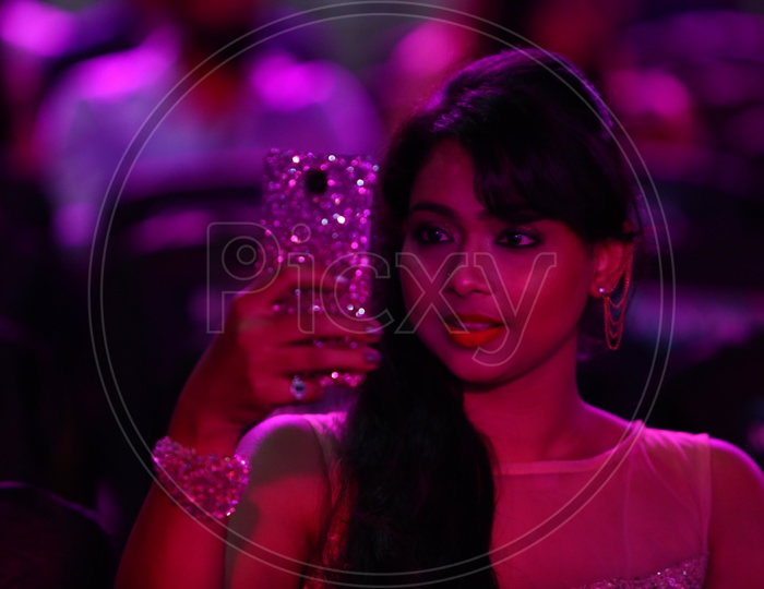 Beautiful Indian Girl Taking Selfie