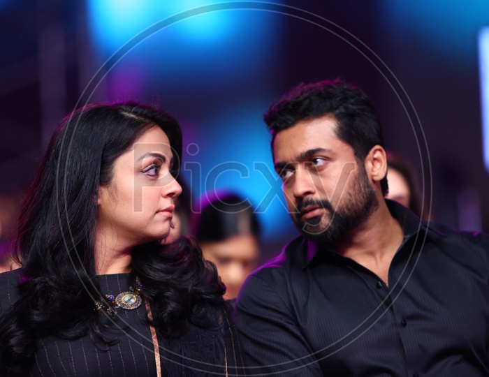 Actor Suriya And Jyothika At Film Fare Awards Event