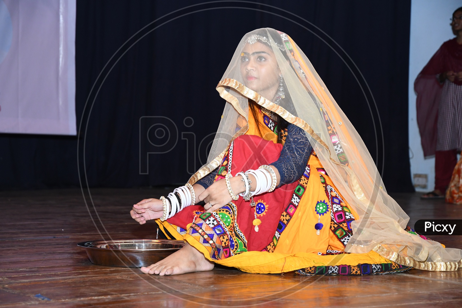 Indian Traditional Dancer on the stage during Yantharang in Vijayawada