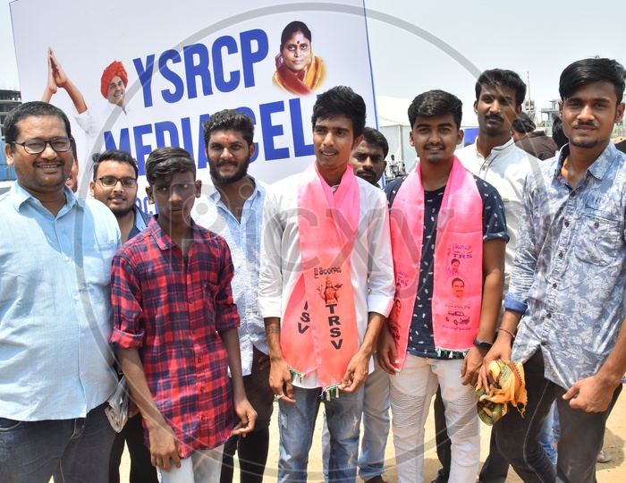 TRS Party Supporters at AP Chief Minister Y.S. Jaganmohan Reddy Residence