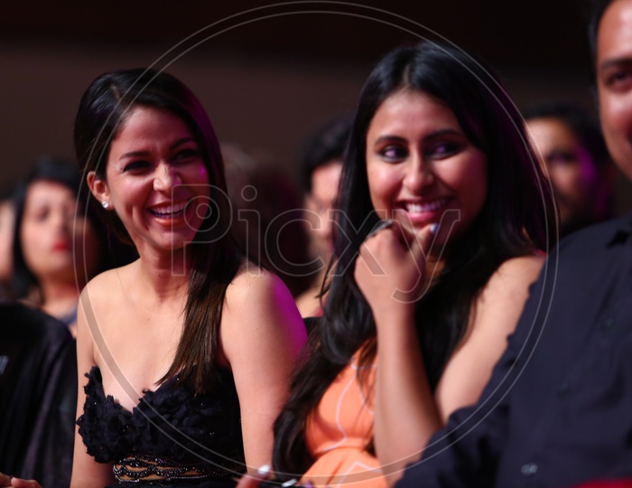Tollywood Actress Lavanya Tripati smiling during Filmfare Awards South 2017