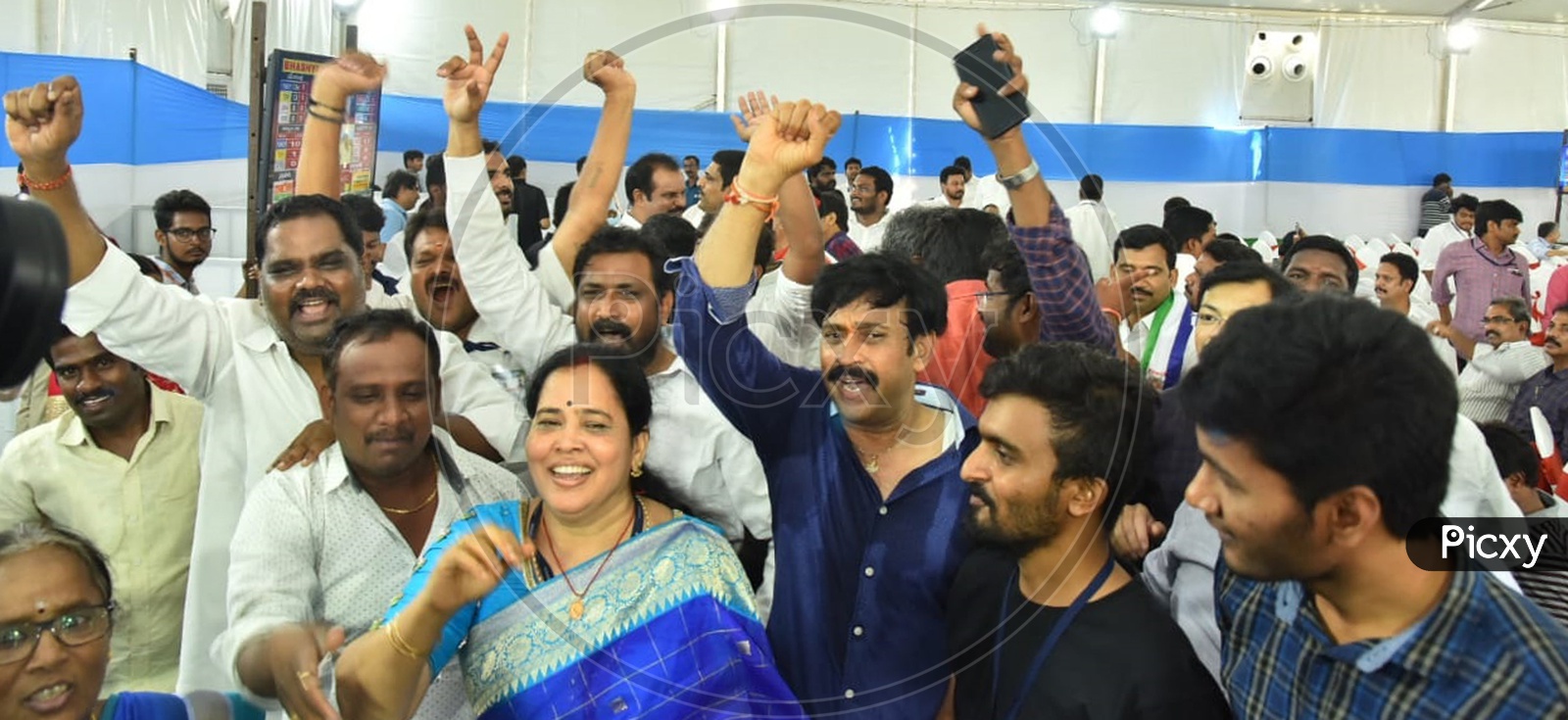 YSRCP Party Supporters cheering after elections 2019 at Tadepalli