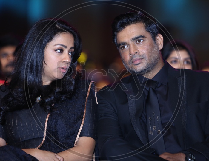 Tollywood Actress Jyothika having a conversation with Madhavan
