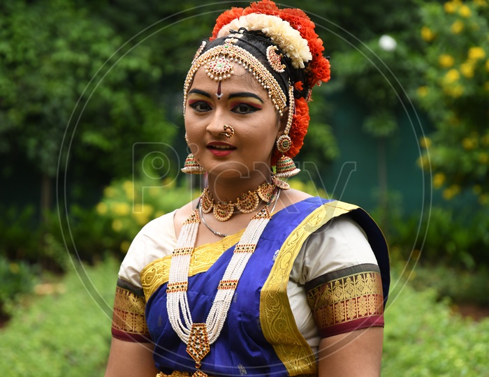 Indian Girl in a Traditional Dancer Attire