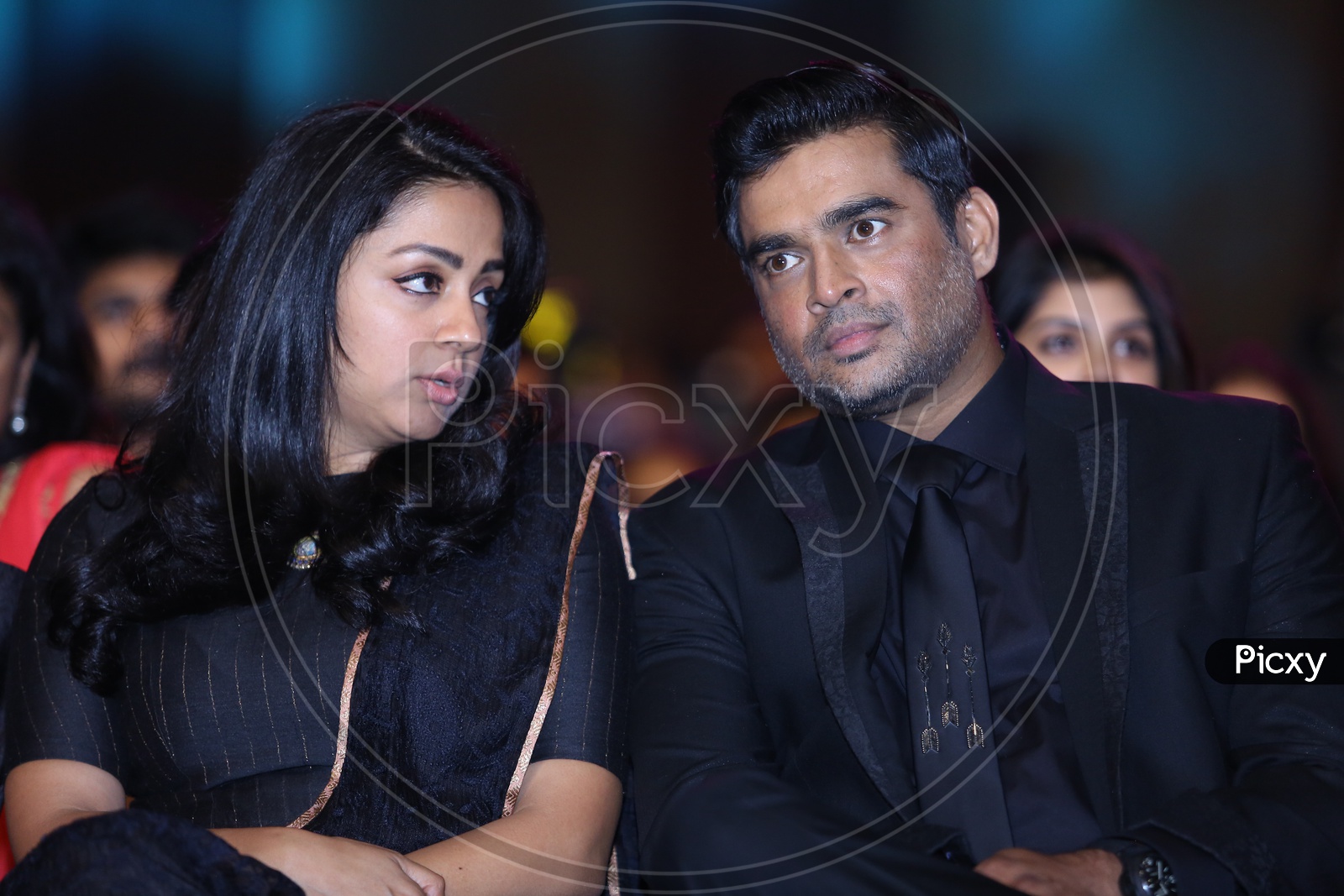 Tollywood Actress Jyothika having a conversation with Madhavan