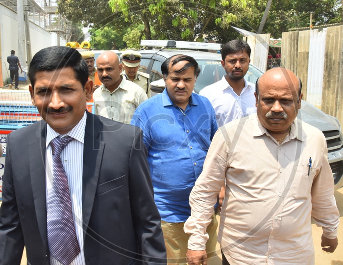 Government officials visiting AP Chief Minister Y.S. Jaganmohan Reddy Residence