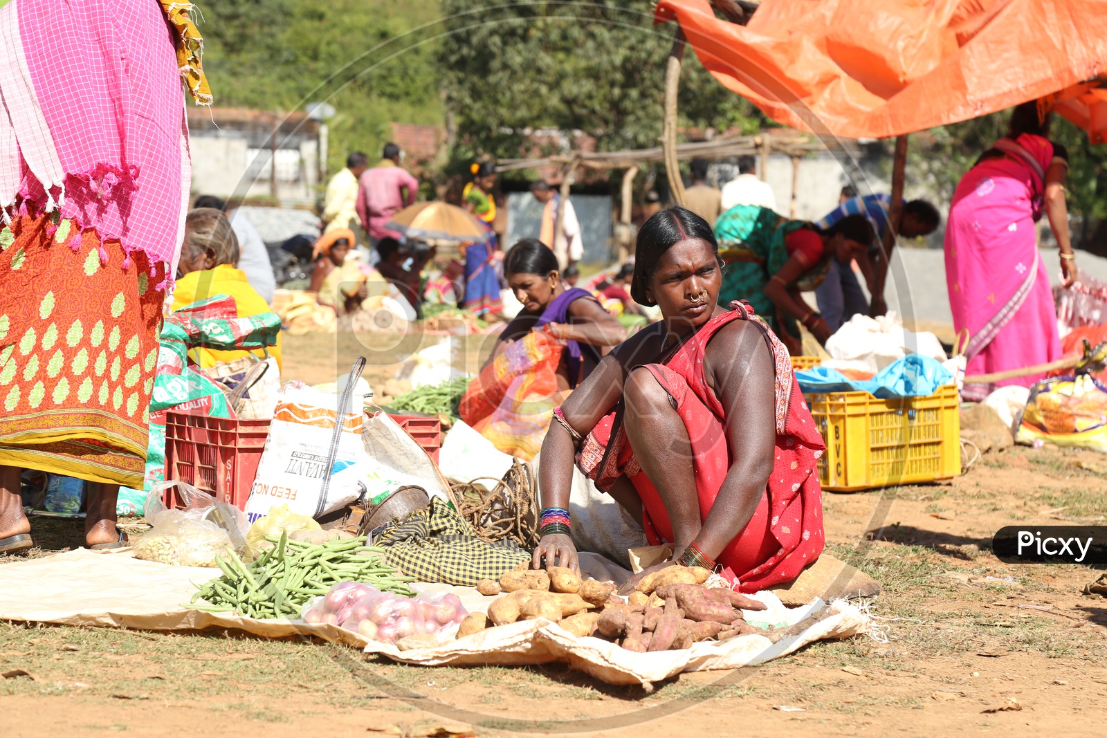 Bonda Tribes Selling Local Goods and  Vegetables At Local Markets in tribal Villages