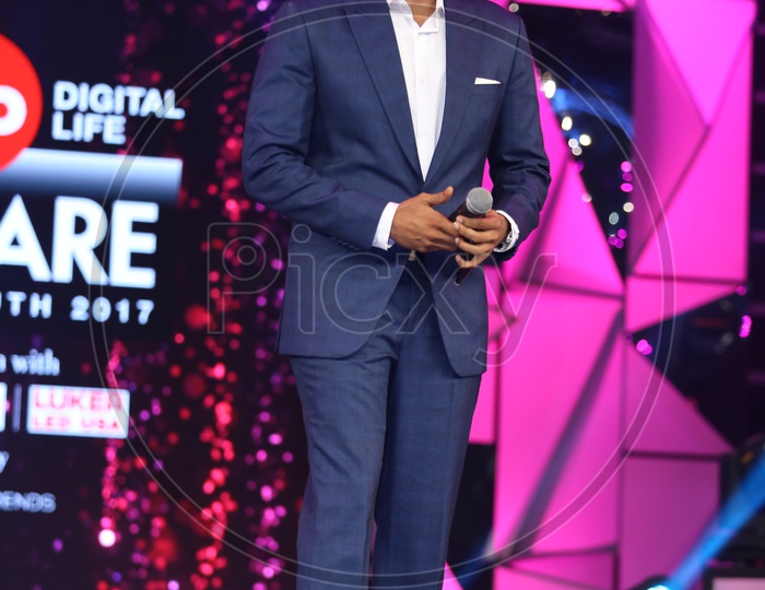 Tollywood Actor Rana Daggubati  standing on the stage